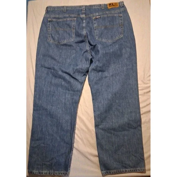 VINTAGE RL Polo Jeans Co Ralph Lauren Jeans Mens 34x32 Blue Loose Fit Denim 90s - Picture 3 of 5